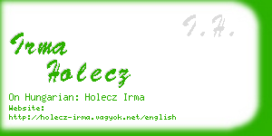 irma holecz business card